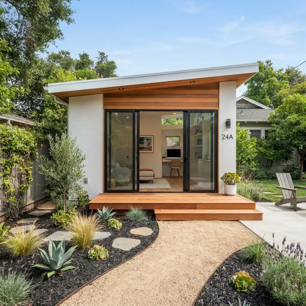 Compact backyard ADU concept visualization