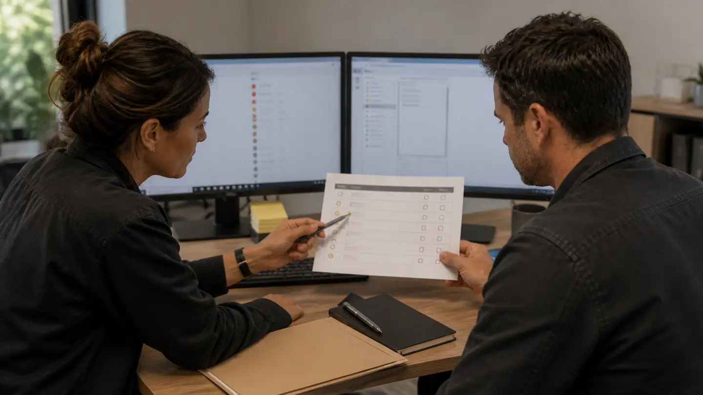 Illustrative process view of a project team tracking permit review comments and responses